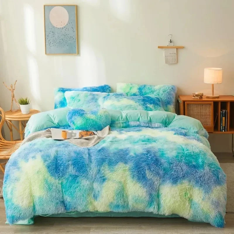 Ultra Soft Faux Fur Queen Comforter Set - Includes Plush Fluffy Bedding Duvet Cover and Two Pillowcases