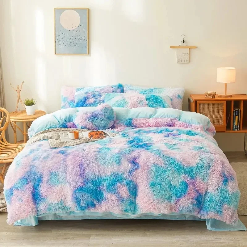 Ultra Soft Faux Fur Queen Comforter Set - Includes Plush Fluffy Bedding Duvet Cover and Two Pillowcases