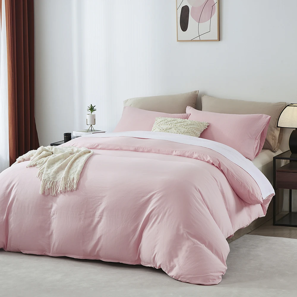 Boho Duvet Cover - Duvet Cover for All Seasons, Solid Color Chic Home Bedding Duvet Cover, Twin, Full, Queen, King