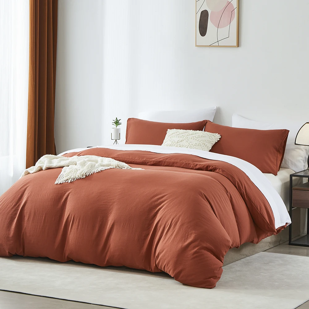 Boho Duvet Cover - Duvet Cover for All Seasons, Solid Color Chic Home Bedding Duvet Cover, Twin, Full, Queen, King